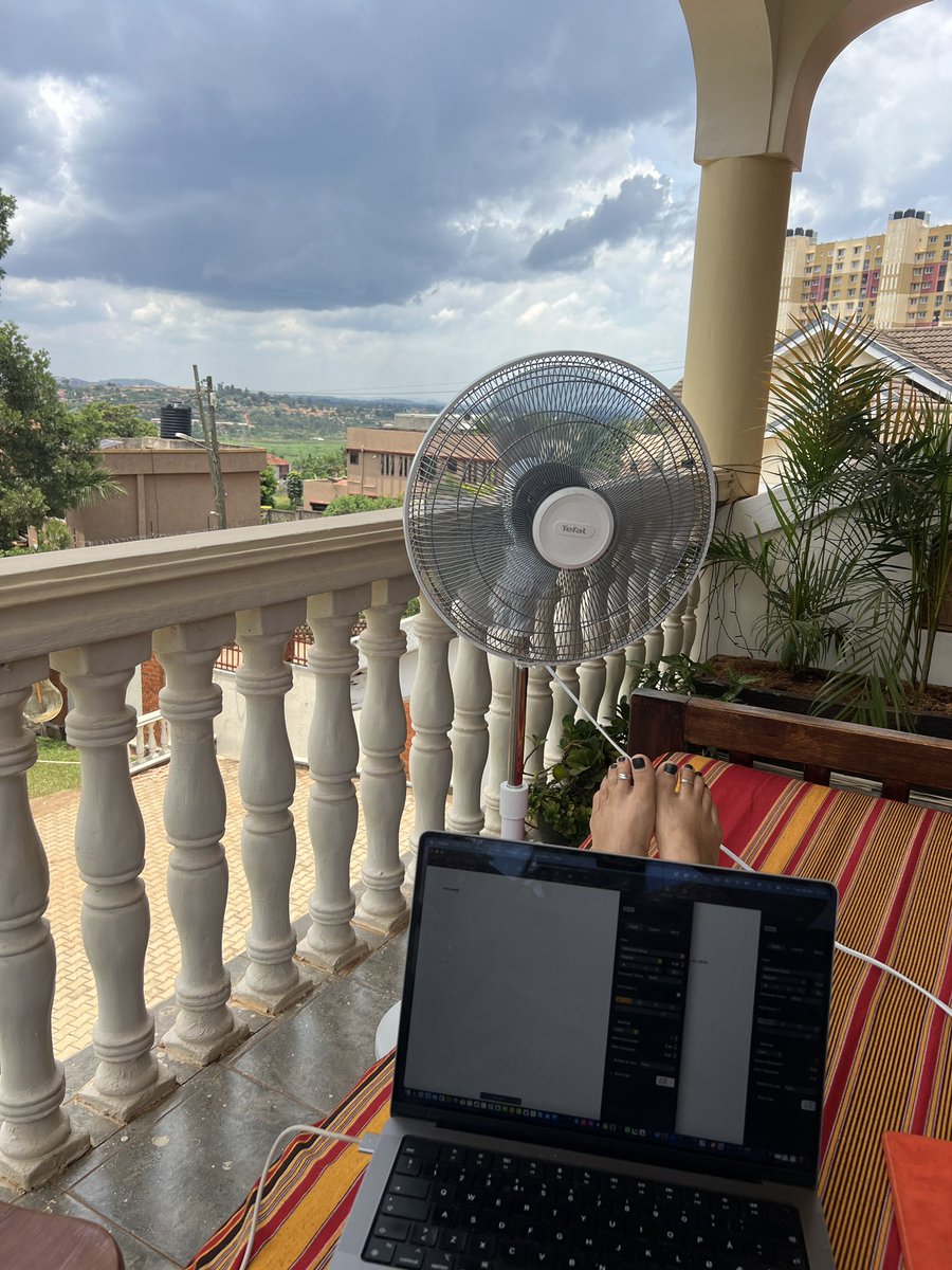 Todays office✨When you need the fan outdoors🪭 #kampala