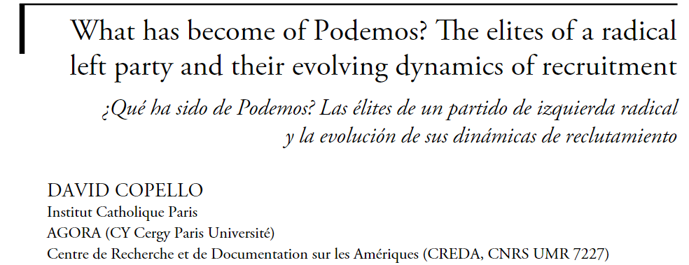 What has become of Podemos ?

My article on #Podemos party elites is out and freely available @RevistaCCPPes.

doi.org/10.21308/recp.…