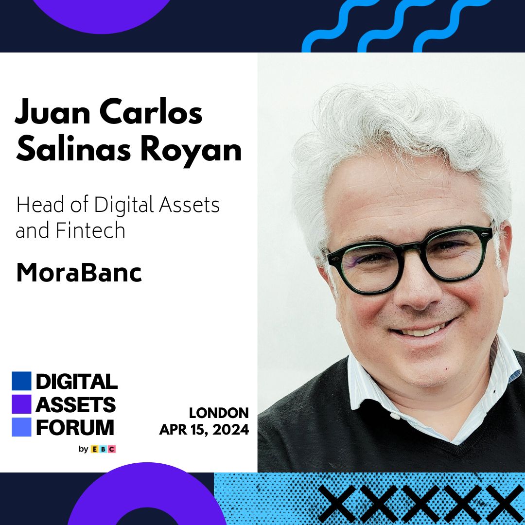 Join us in welcoming @snowmaker__, Head of Digital Assets and Fintech at @MoraBanc, as a featured speaker at the Digital Assets Forum by @EBlockchainCon!

Juan Carlos specializes in #InstitutionalInvestment, #AssetManagement, #BankingServices, #DigitalAssets, and #Custody.