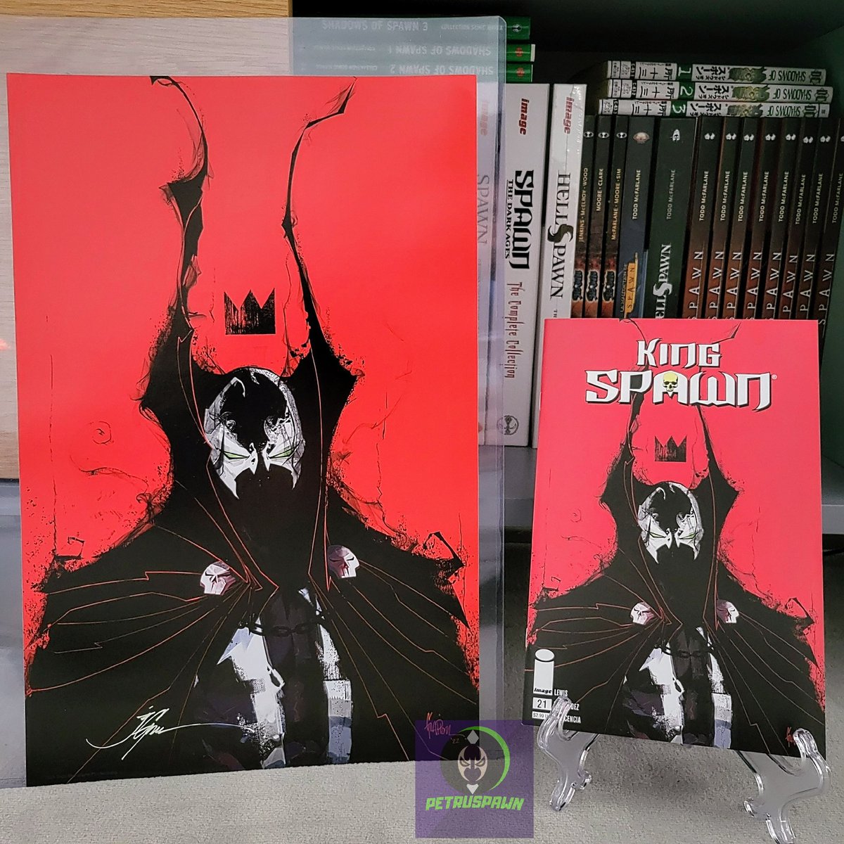 Matching cover and print of King Spawn issue 21 🔥 If you haven't already, go to Jonathan's shop and grab some cool stuff ✌️ Art by @jonathanglapion #kingspawn #kingspawn21 #jonathanglapion #spawn #spawncomics