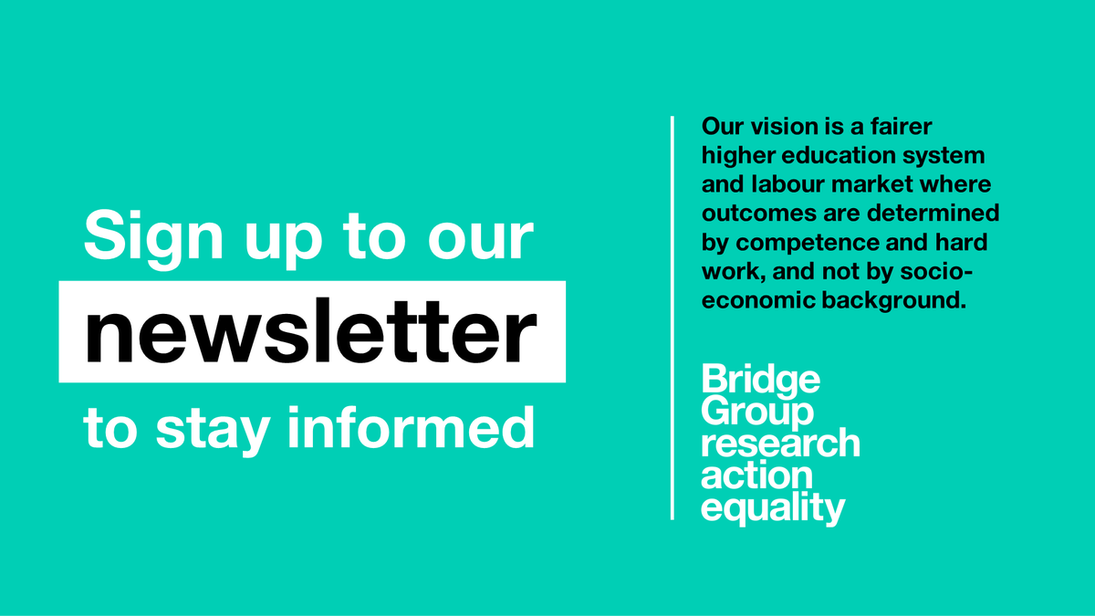 Subscribe to get our newsletter, with our soon-to-be-published 2024 #impact report 📊 thebridgegroup.org.uk/subscribe @bridge_group supports organisations with expertise, #research and know-how to enable them to make real & lasting impact on socio-economic #diversity and #SocialEquality