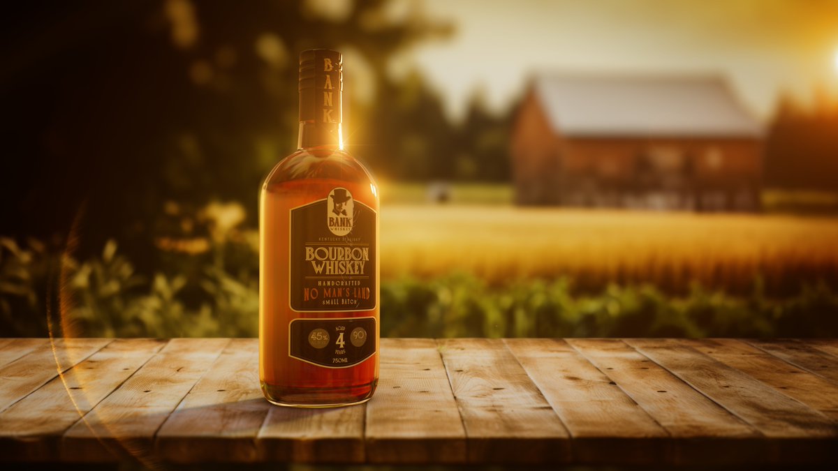 Bank Bourbon "No Man's Land" is crafted of flavors on the pallet-nutty pepper,fiery cinnamon spar with the sweetness of vanilla and the zesty allure of orange, brown and burnt sugar, cereal fields, and earthy wood, where the rich legacy of corn meets the smoky essence of tobacco.