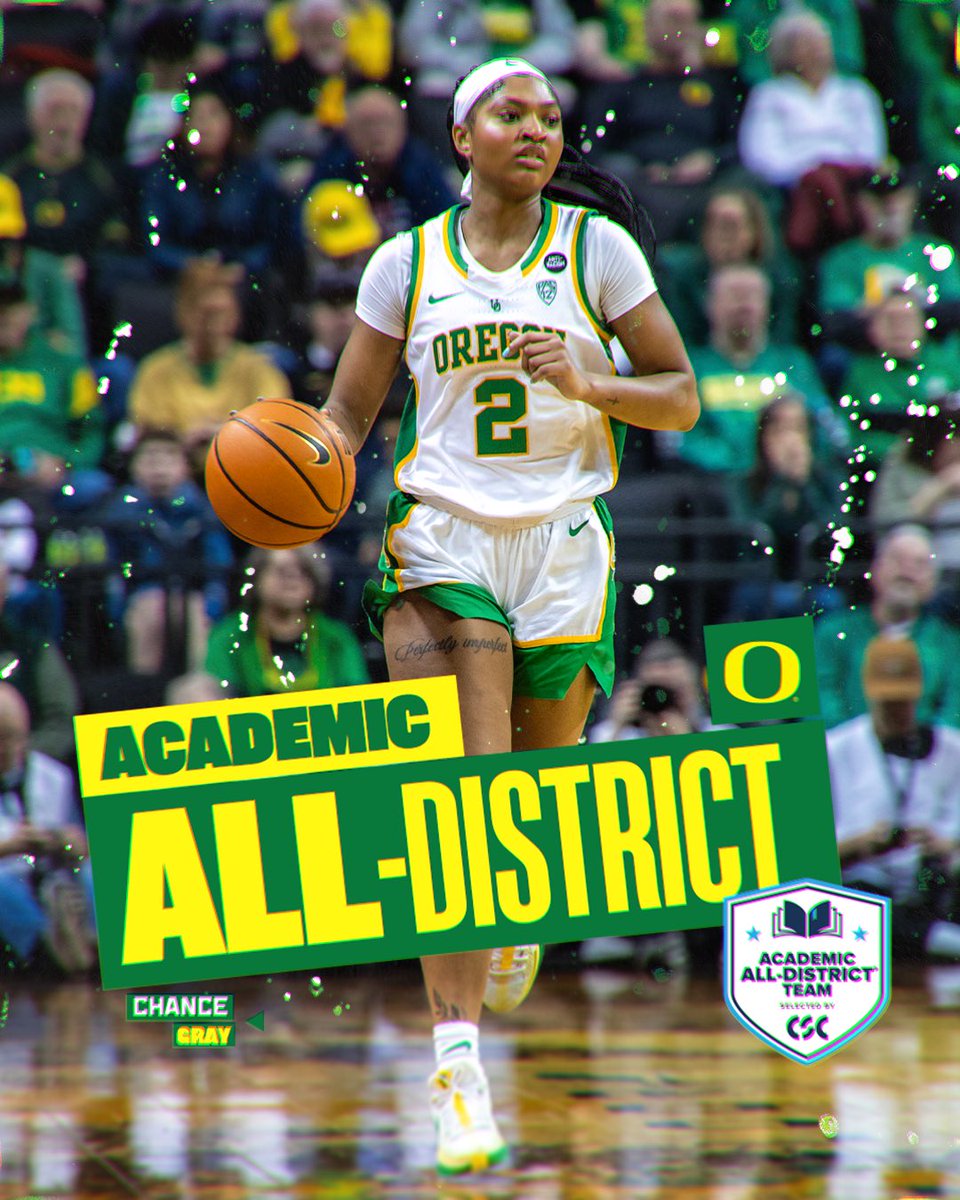 Game and brains. Congrats @chancegrayy on being named Academic-All District! 👏 #GoDucks x @CollSportsComm