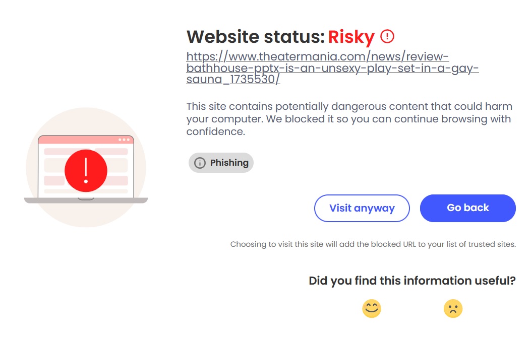 When I go to the link you provided on your post - I get this error message <a href="/theatermania/">TheaterMania</a>
