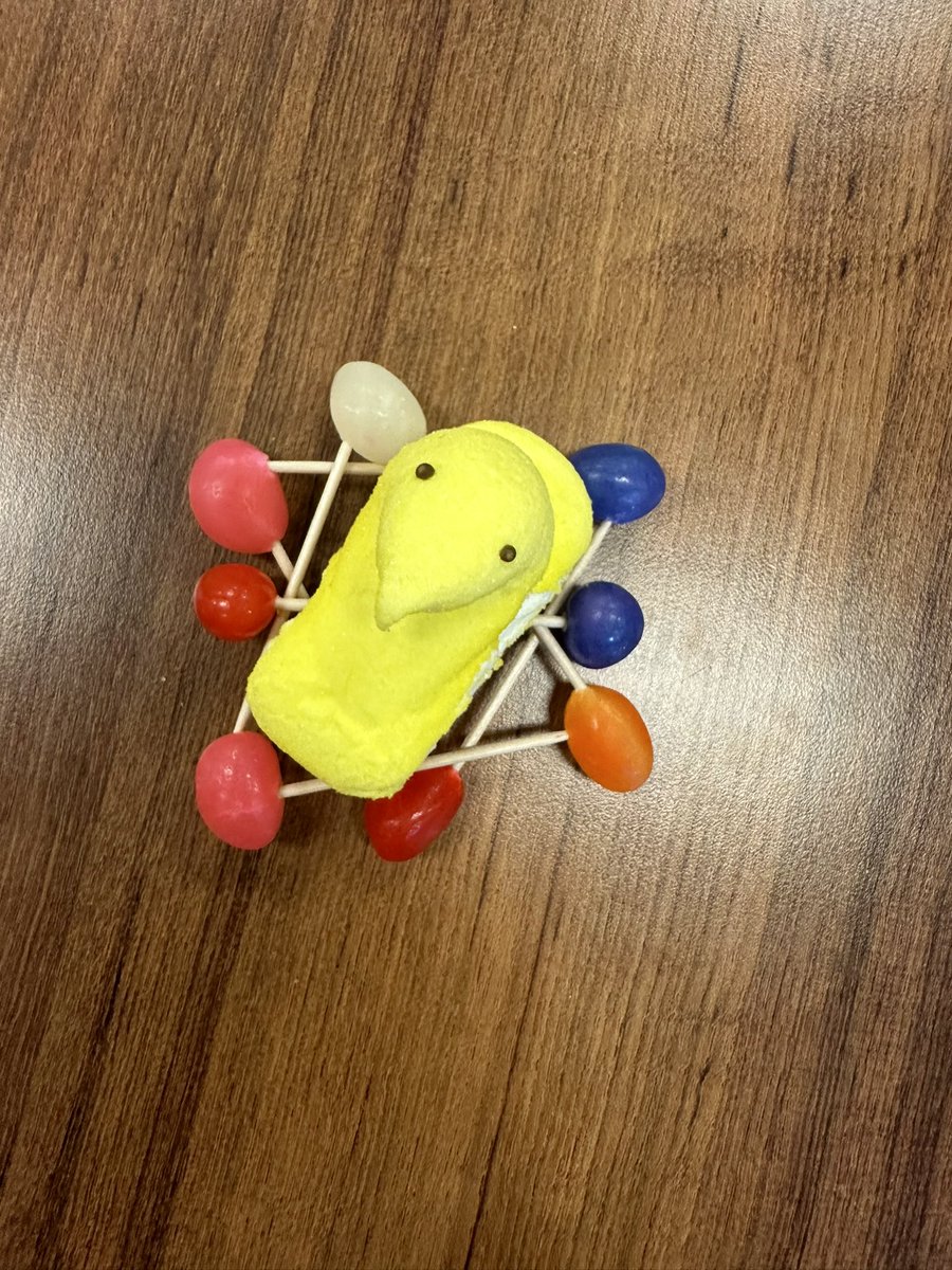 Today we read a fun spring time book using Sora in the @BburgCougars library. Afterwards, students were challenged to use jelly beans and tooth picks to construct a nest for their @PEEPSBrand bird! @IrvingISD @IrvingLibraries