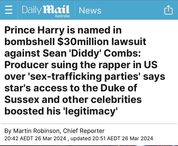 @MirrorRoyal Sure he does … NOT 😏🙃👇🏼#DiddyIssues #HarryForHire #FuckAroundFindOut
