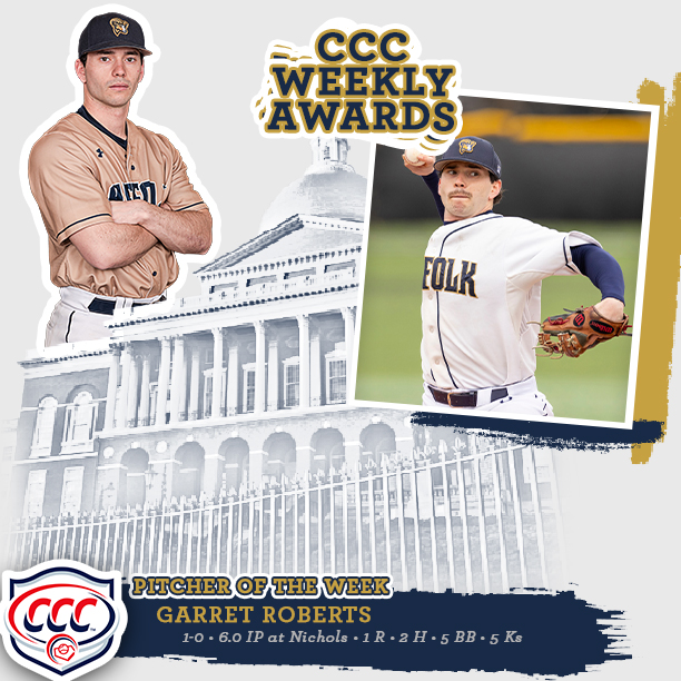 Suffolk Athletics (@gosuffolkrams) on Twitter photo NEWS ➡️ <a href="/SuffolkU_BSB/">SuffolkU_Baseball</a> Receives @CCC_Sports Weekly Honors: <a href="/g_rob52/">Garret Roberts</a> Pitcher, <a href="/ColinF_13/">Colin Flynn</a> Rookie
📰➡️ tinyurl.com/3ntbc7xx
#RamNation #d3baseball NEWS ➡️ <a href="/SuffolkU_BSB/">SuffolkU_Baseball</a> Receives @CCC_Sports Weekly Honors: <a href="/g_rob52/">Garret Roberts</a> Pitcher, <a href="/ColinF_13/">Colin Flynn</a> Rookie
📰➡️ tinyurl.com/3ntbc7xx
#RamNation #d3baseball
