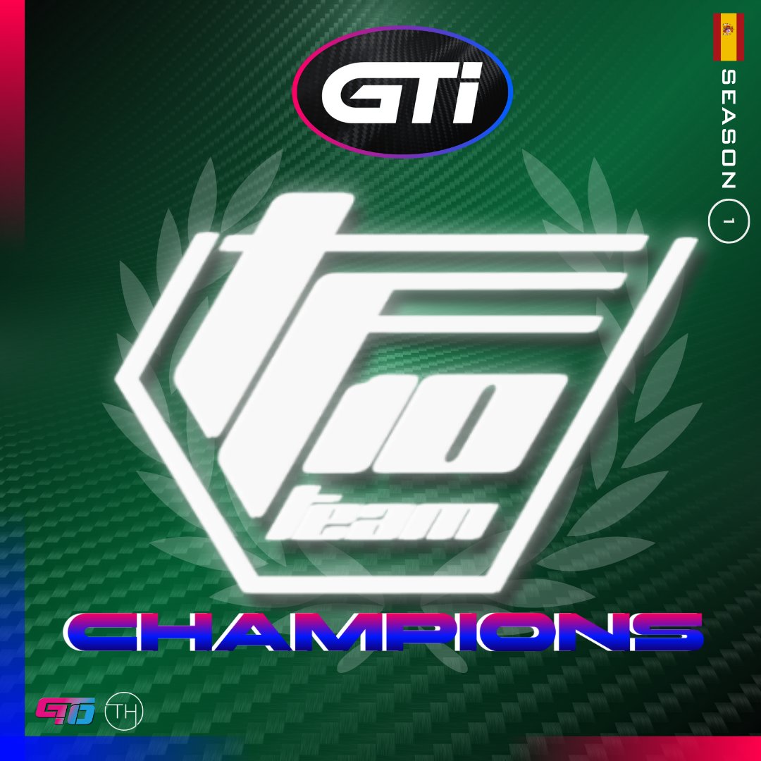💜GTi💙 THE FIRST CHAMPION ! 🏆@TeamTF10 🏆won the first edition of Gran Track Interteam ! We would like to thank each team which believed in us to provide a great experience for drivers and viewers ! 🔥 We will come back stronger and better for a season 2 on #F124 💪💯