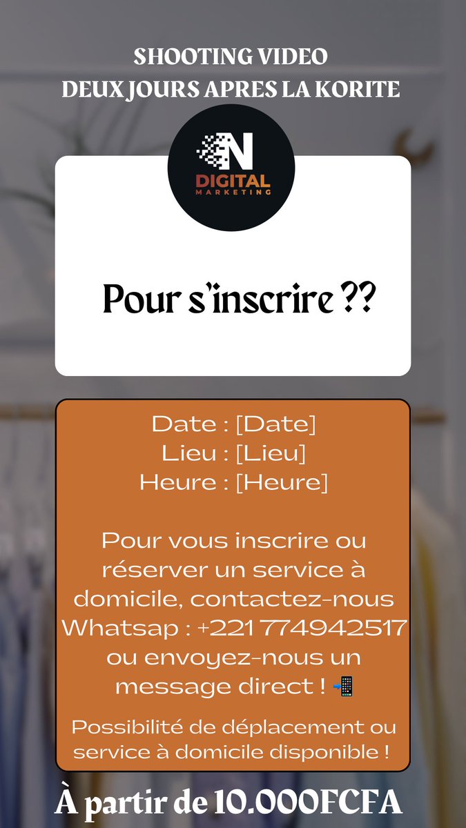 À partir de 10.000FCFA 
#ShootingKorité