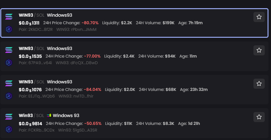 Windows93_token's tweet photo. I don't know how many more times I need to post to warn anons about copycats of our token before you guys stop getting rugged by these degenerates.

We are the only legit WIN93 on the market. 
We have been on dex for 2 days.

The fact that these make it from pumpfun to dex just shows you all know this is a hidden gem.

#pumpfun #SolanaMemeCoins #SolanaCommunity