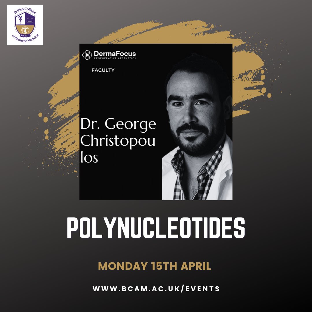 April sees our next BCAM members brunch on the hot topic of Polynucleotides with Mr George Christopoulos an experienced Plastic Surgeon and Aesthetic Doctor.

Monday 15th April 12.30pm - 13.30pm.

Click here to book: bcam.ac.uk/events/74/bcam…