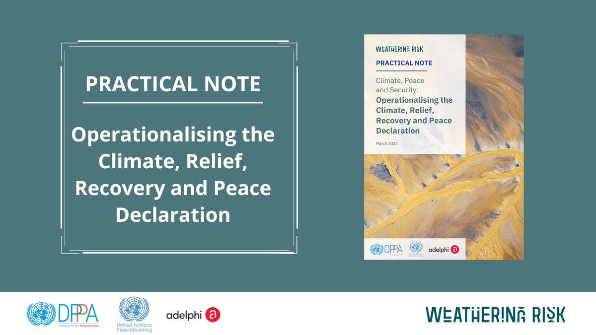 🆕100+ people joined in person+online to reflect on financing and programming peace-positive climate action and climate-informed peacebuilding and discuss the #COP28 Climate Relief Recovery and Peace Declaration🕊️📍#FragilityForum Practical note out now! adelph.it/FragilityForum
