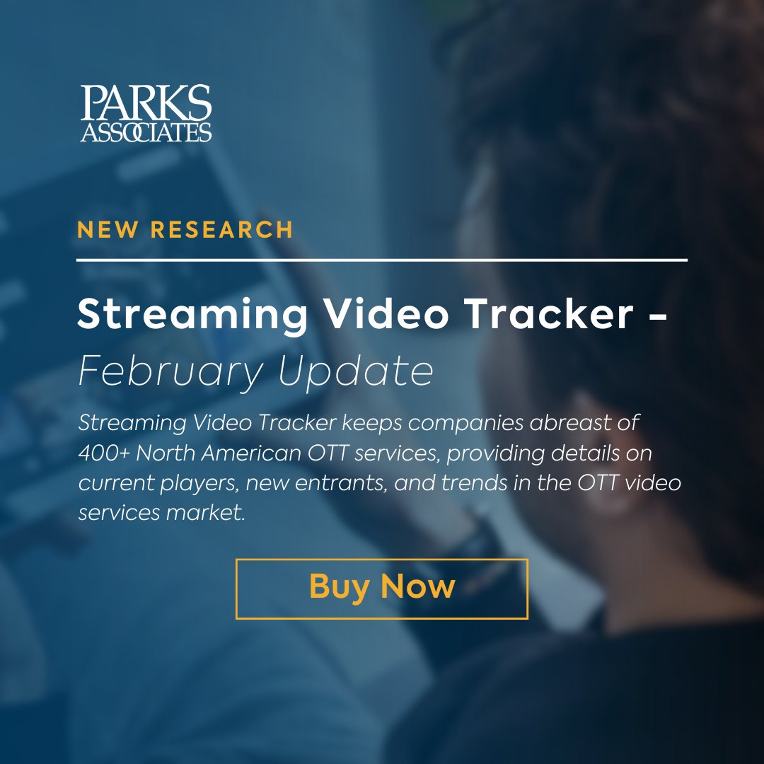 📢 New Research Alert! The Streaming Video Tracker February Update is now available. Don’t miss an update! Purchase here: tinyurl.com/4tx34kyr #ParksAssociates #ParksResearch #ParksData #streamingvideo #OTT #streamingservices