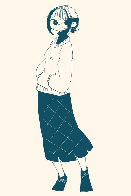 「ロングスカート セーター」のTwitter画像/イラスト(新着)