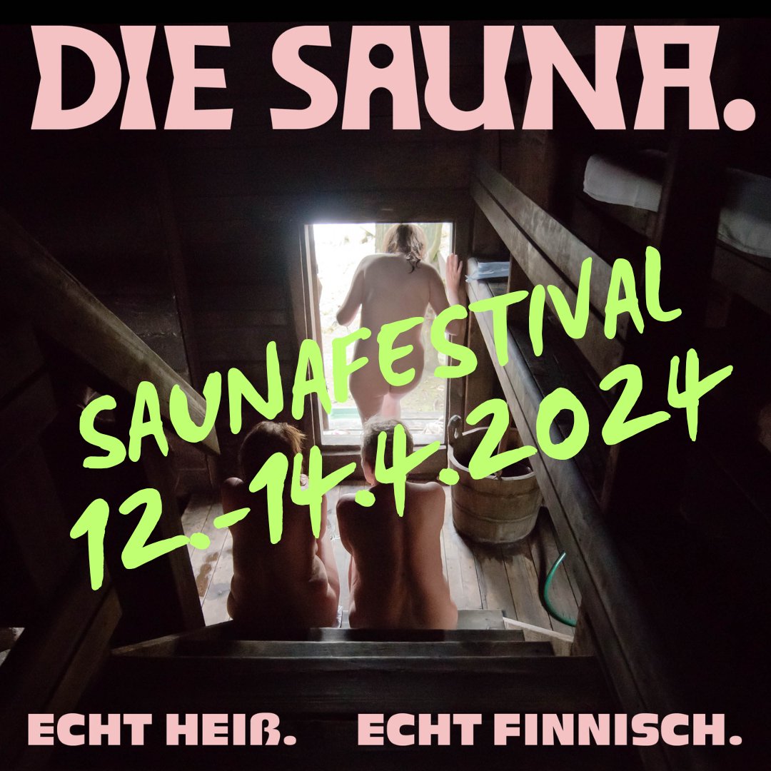 🎉Als krönender Abschluss der finnischen #Sauna-Ausstellung findet vom 12. bis 14.4. April im Felleshus ein Saunafestival statt. Das Festival bietet nicht nur geheizte Saunen, sondern auch ein täglich wechselndes Programm mit Musik, Filmen, Speisen &amp; Getränken – und vieles mehr!