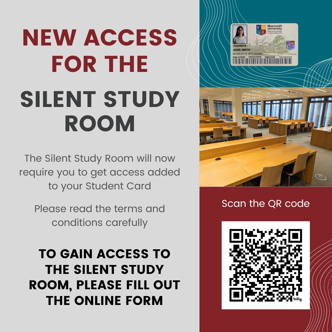 library_MU's tweet image. The Silent Study Room will now require you to get access added to your Student Card. Please fill in the online form and read the terms and conditions carefully bit.ly/SilentStudyAcc… #silentstudy #libraryrules #MUlibrary