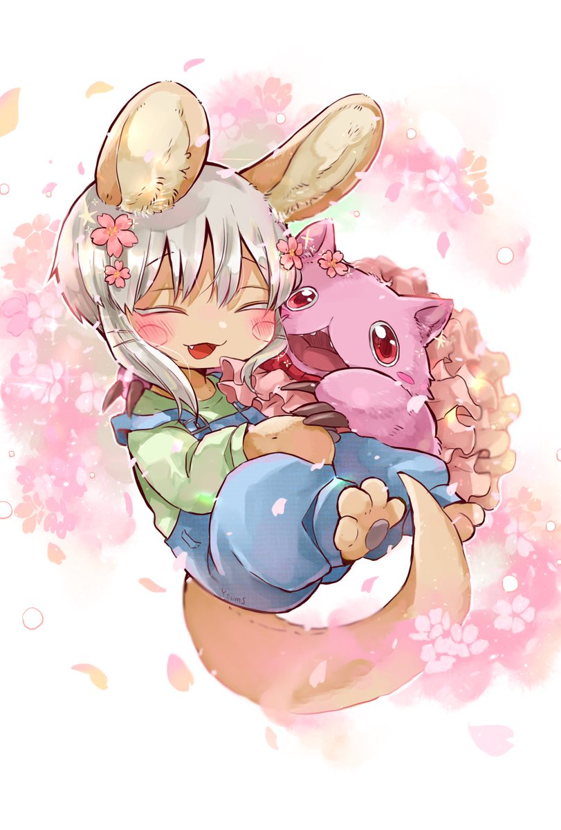 nanachi (made in abyss) blush smile open mouth short hair shirt long sleeves hair ornament  illustration images