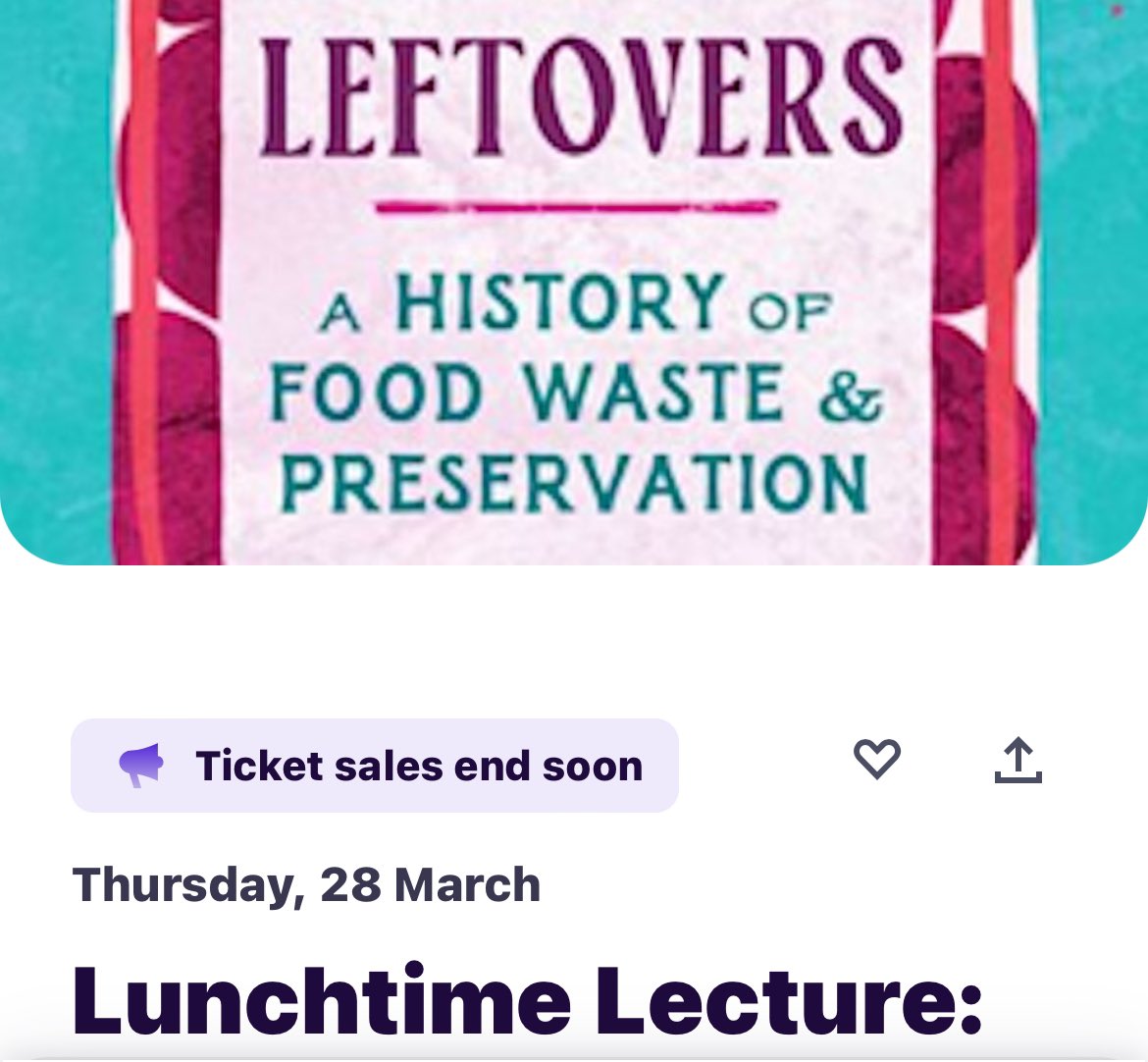 A reminder for #bristolfoodies that I’ll be speaking all about Leftovers: A History of Food Waste and Preservation this Thursday at Bristol Central Library! Come say hello, get your copy signed, and hear some fun stories from the book! Free tickets here: eventbrite.co.uk/e/lunchtime-le…