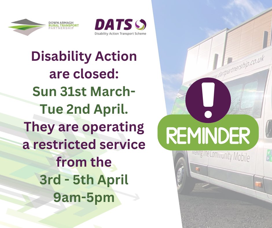 📣 Attention Disability Action Members 📣 We would like to inform you that our operations will be adjusted to align with Disability Action holiday closures. Please take note of the following information: #holidayClosure #DisabilityAction #HolidayClosures #Important