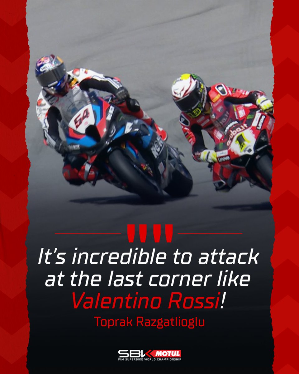 HOT HEADLINES TIME! 🌶️ *THAT* final corner showdown made everyone talk on Sunday and here's what some of the riders had to say about @toprak_tr54's final lap Rossi-style pass... 🔥 READ MORE 👉 bit.ly/4cyYv5y #CatalanWorldSBK 🏁