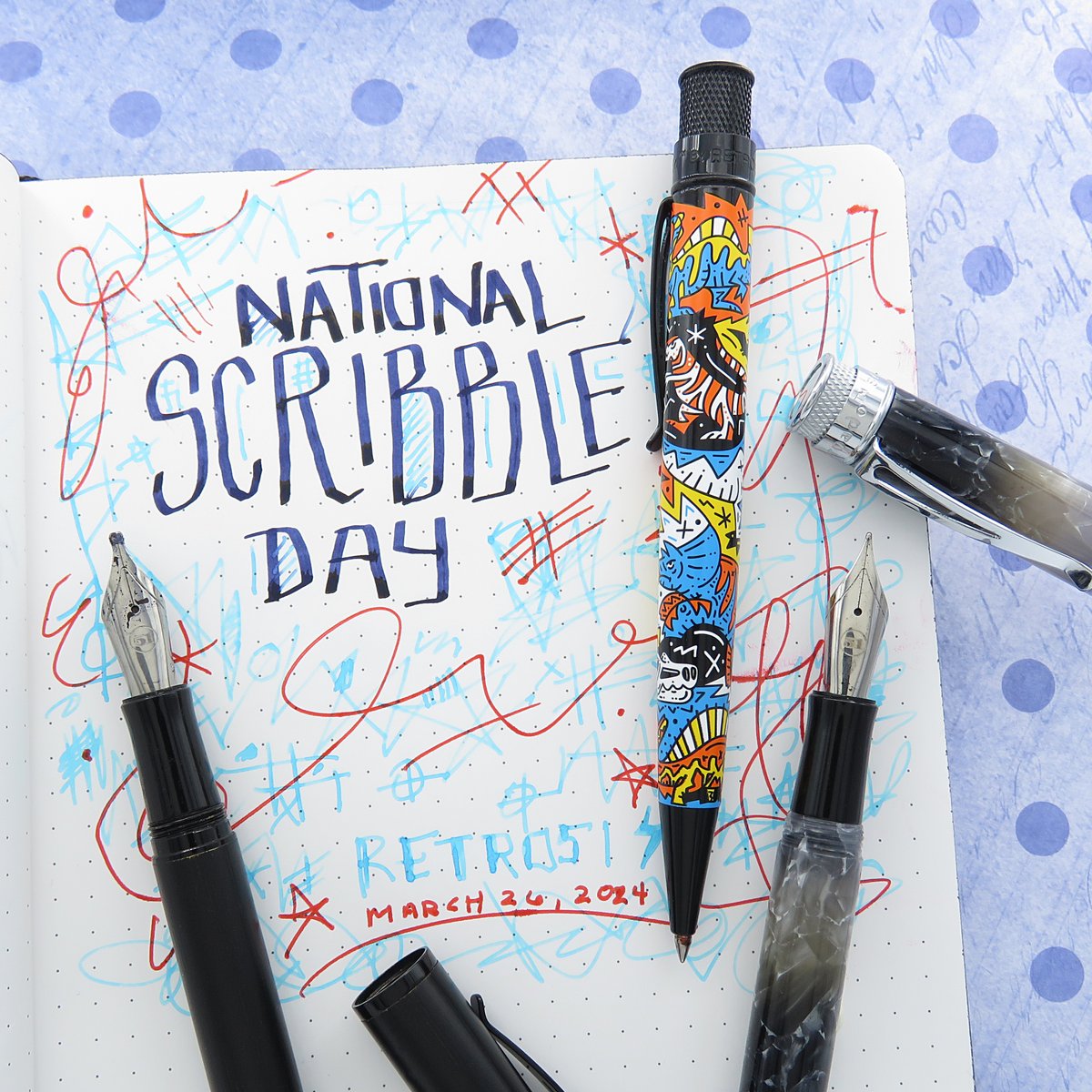 Today is National Scribble Day. It feels good to just let loose and let the ink fly all over the page with no inhibitions. Try it out today. . . #scribbleday #penaddict #retro51 #fpgeeks