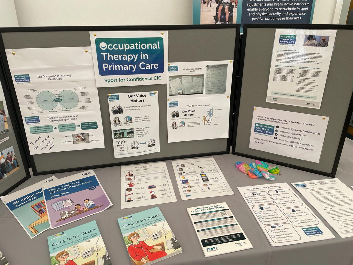We have been at the @Essex_ICE Sharing Day today, sharing the work we are doing in the #PrimaryCare space to make GP surgeries more accessible. For more information on the work we are doing in this space please email us at info@sportforconfidence.com. #OccupationalTherapy #PCN