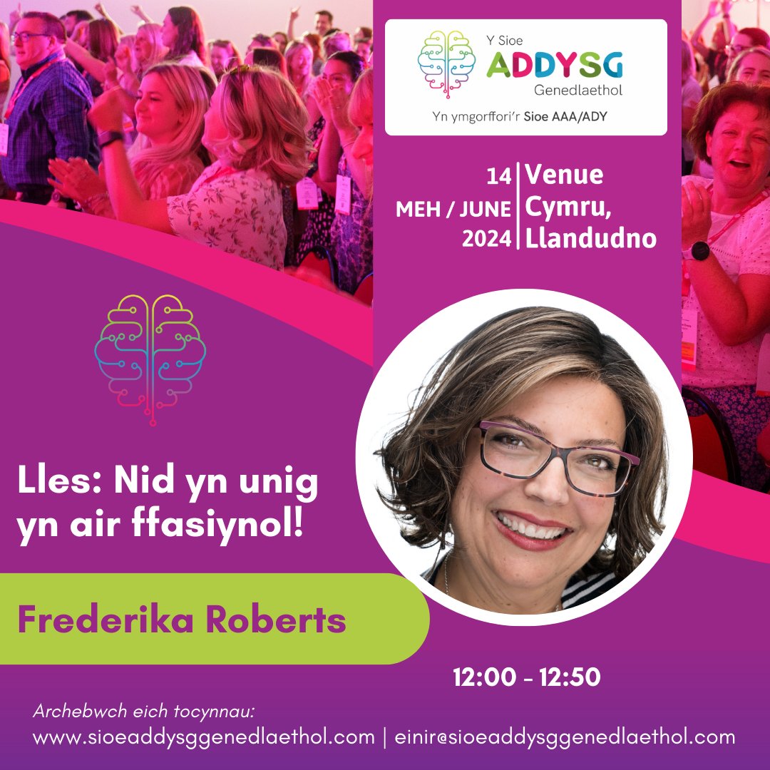 ✨Lles - Nid yn Unig yn air ffasiynol! ✨ Ymunwch a @Frederika_R - Hyfforddwr Lles / Seicoleg Gadarnhaol, siaradwr, ymchwilwr, darlithydd, ac awdur yn y Sioe Addysg yn Llandudno eleni! Darllenwch mwy ac archebwch eich tocynnau yma - nationaleducationshow.com/wellbeing-is-s…...