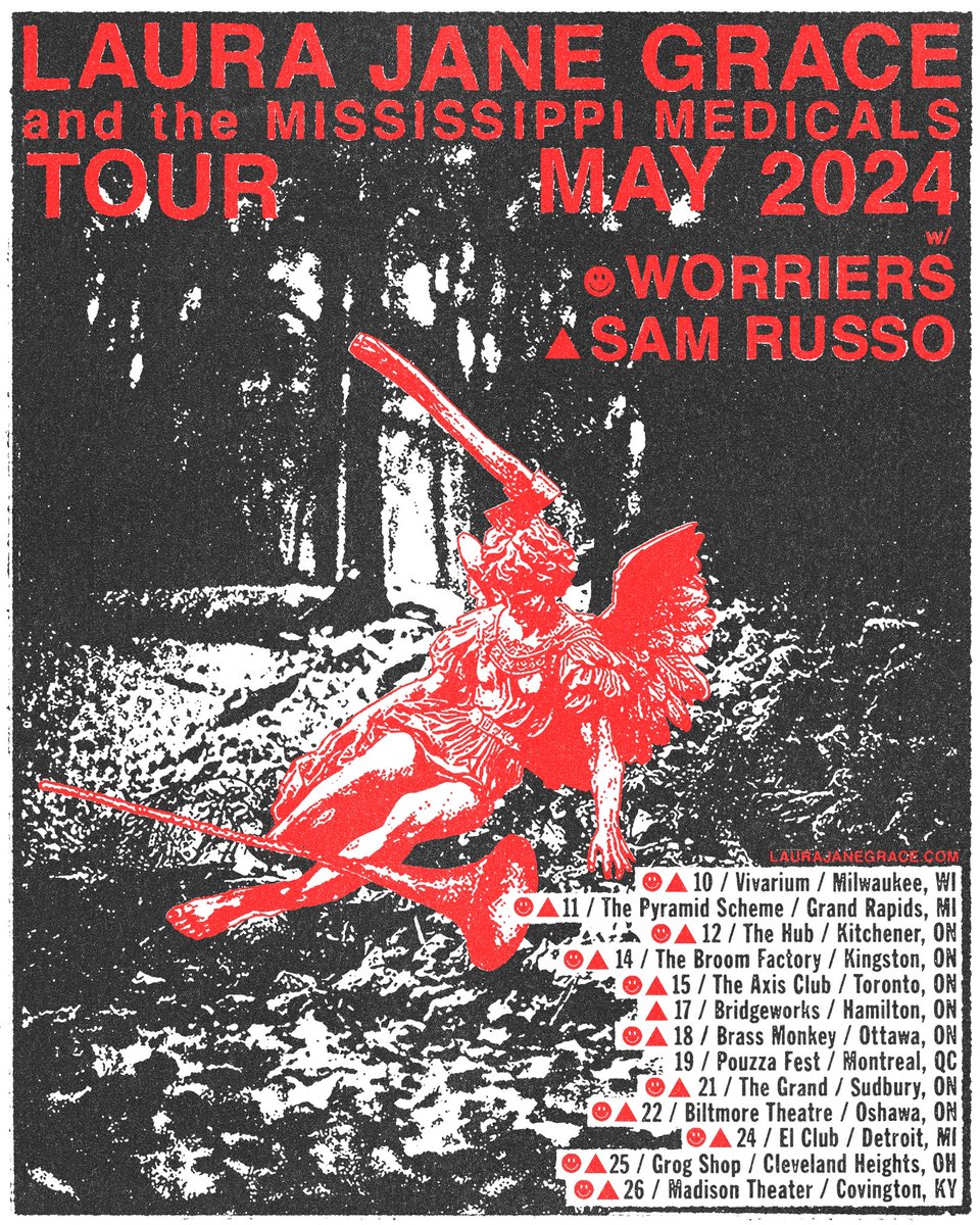 Update! May tour 2024 will be a full band tour! Me, @GhostofParties , @Mikeyerg & @stopitparis are heading to Canada with @samrussomusic & @worriersmusic laurajanegrace.com/tour