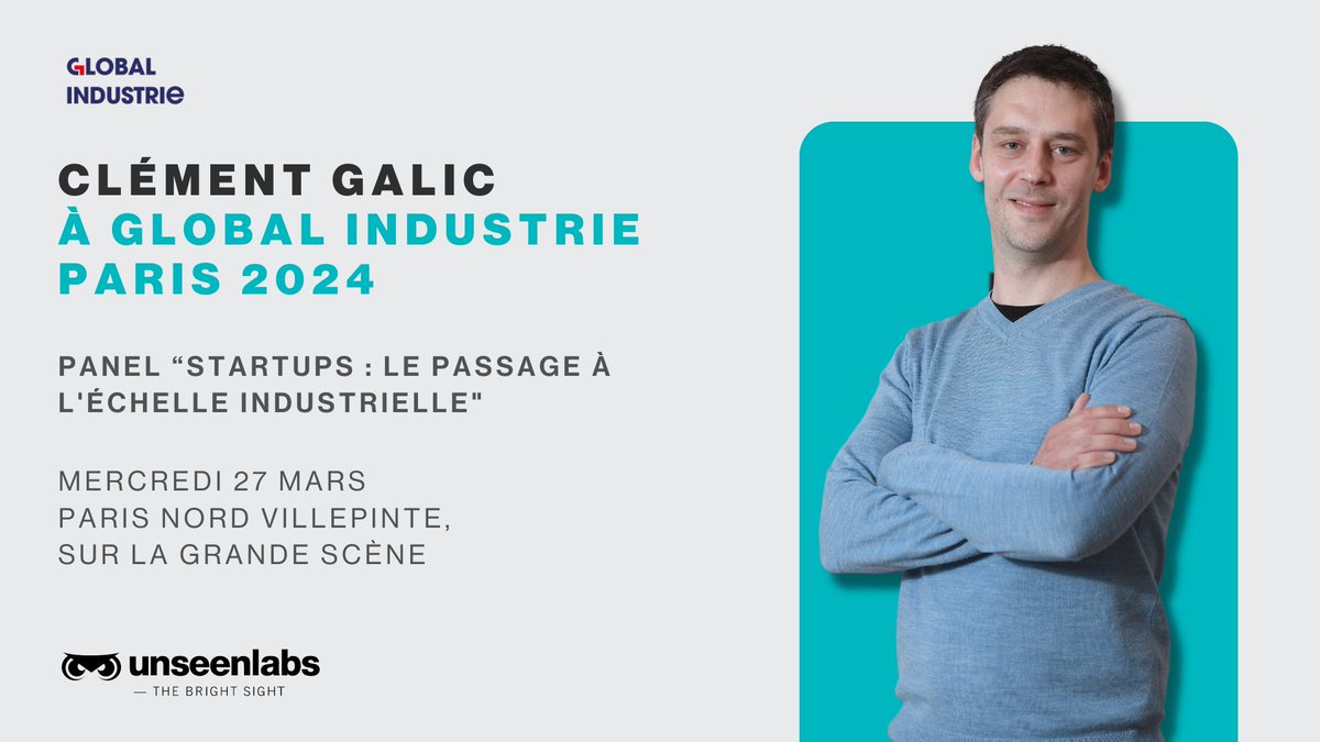 🔵⚪🔴 Rejoignez Clément Galic, CEO d'#Unseenlabs, à Global Industrie Paris 2024 pour la table ronde sur les startups et l'industrialisation 🚀. Un échange vital sur le scaling industriel avec des leaders du secteur. 📅 27 mars, 14h, Grande Scène, Paris Nord Villepinte.