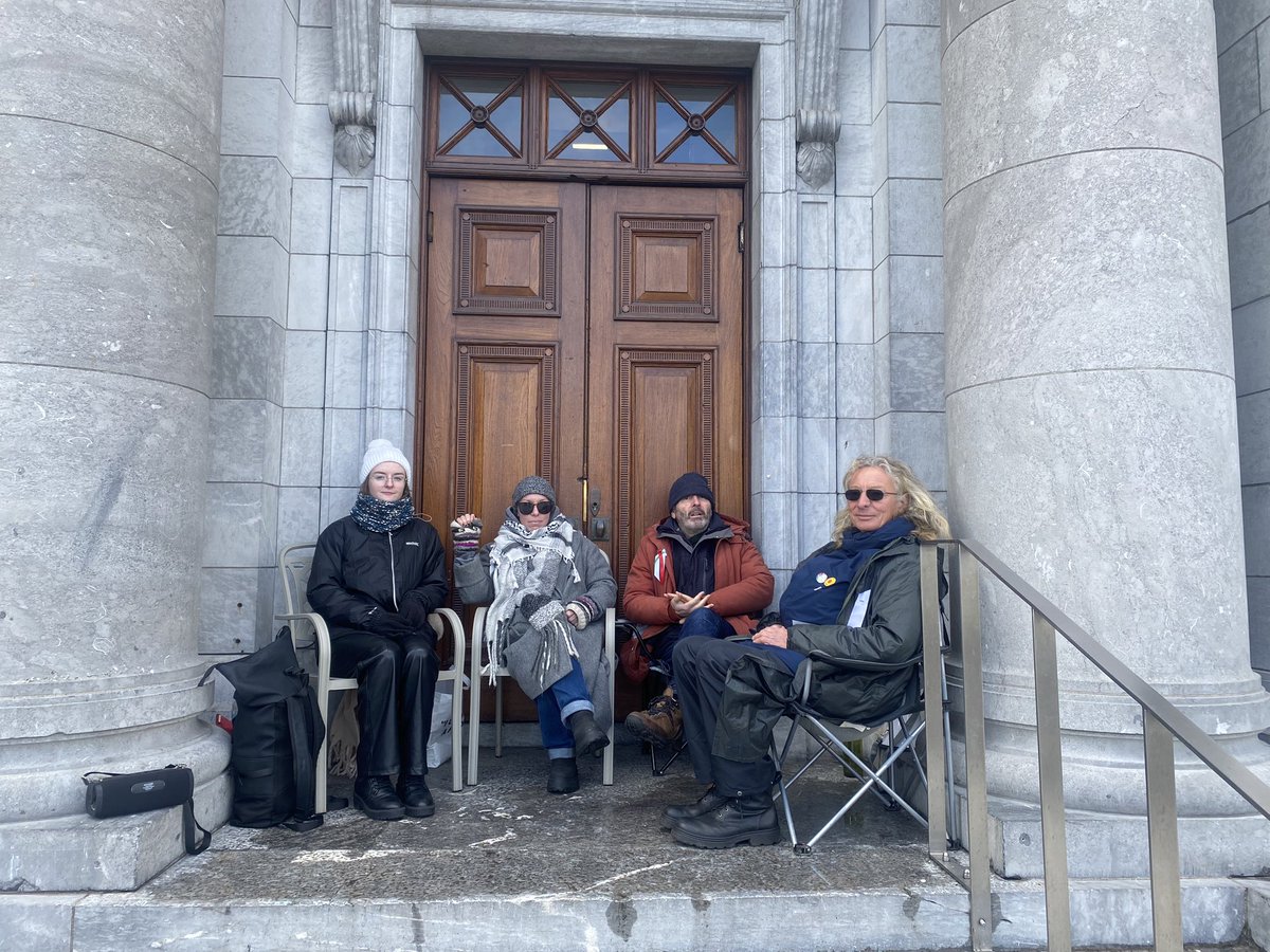 RedFMNews's tweet photo. Members of Cork Palestine Solidarity Group participating in a 72 hour sit out fast to draw attention to the extreme hunger in Gaza https://t.co/PQ47DLqiij