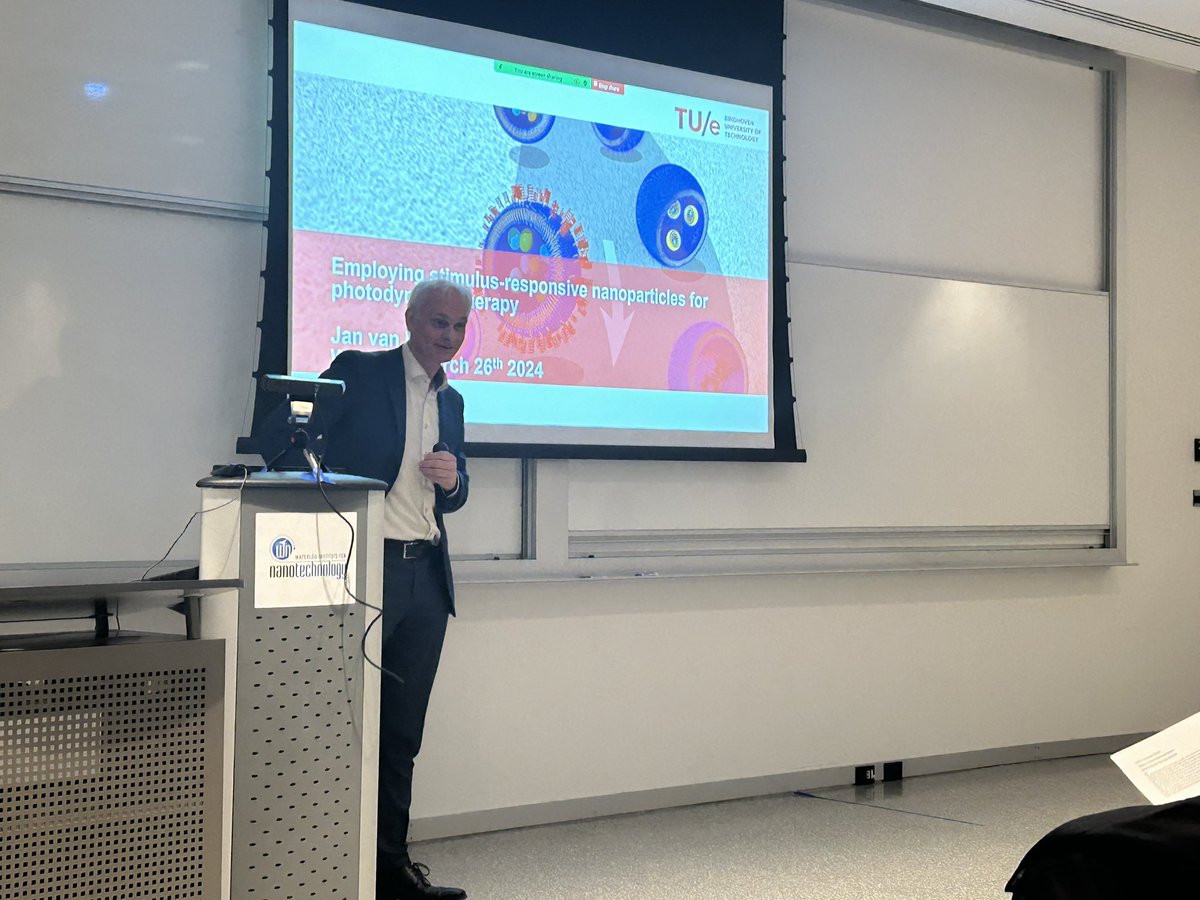 WINano's tweet photo. Thank you Jan van Hest, from @TUeindhoven, for your lecture on “Employing stimulus-responsive nanoparticles for photodynamic therapy”! https://t.co/7z1SOPPJio