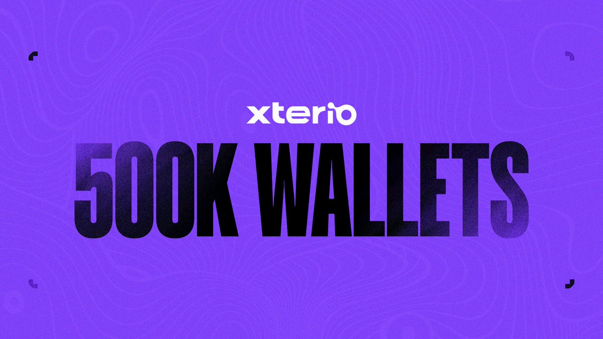 Giveaway! Half a Million users on XTERIO !🚀
Xterio is becoming one of the largest ecosystems in Web3! With what's in store, this number will be 10x soon! Be early!⏰

We are giving away 5 x $199 prizes on Discord and Xterio Points to celebrate! Details below!⬇️