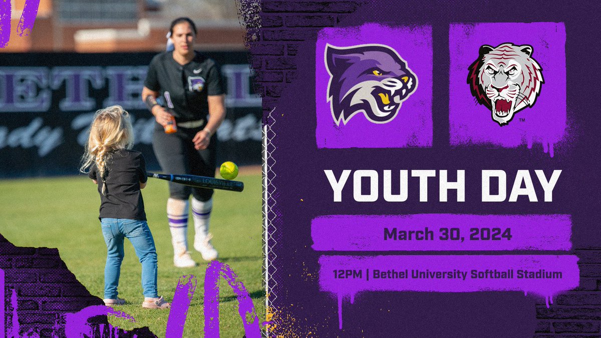 UPDATE!!!!!!!
YOUTH DAY DETAILS:
All players/teams interested should be at the field at 11:30AM dressed in their team uniform for the National Anthem and introductions. Autograph session with Bethel players will be held following the 2PM game. #GoCats