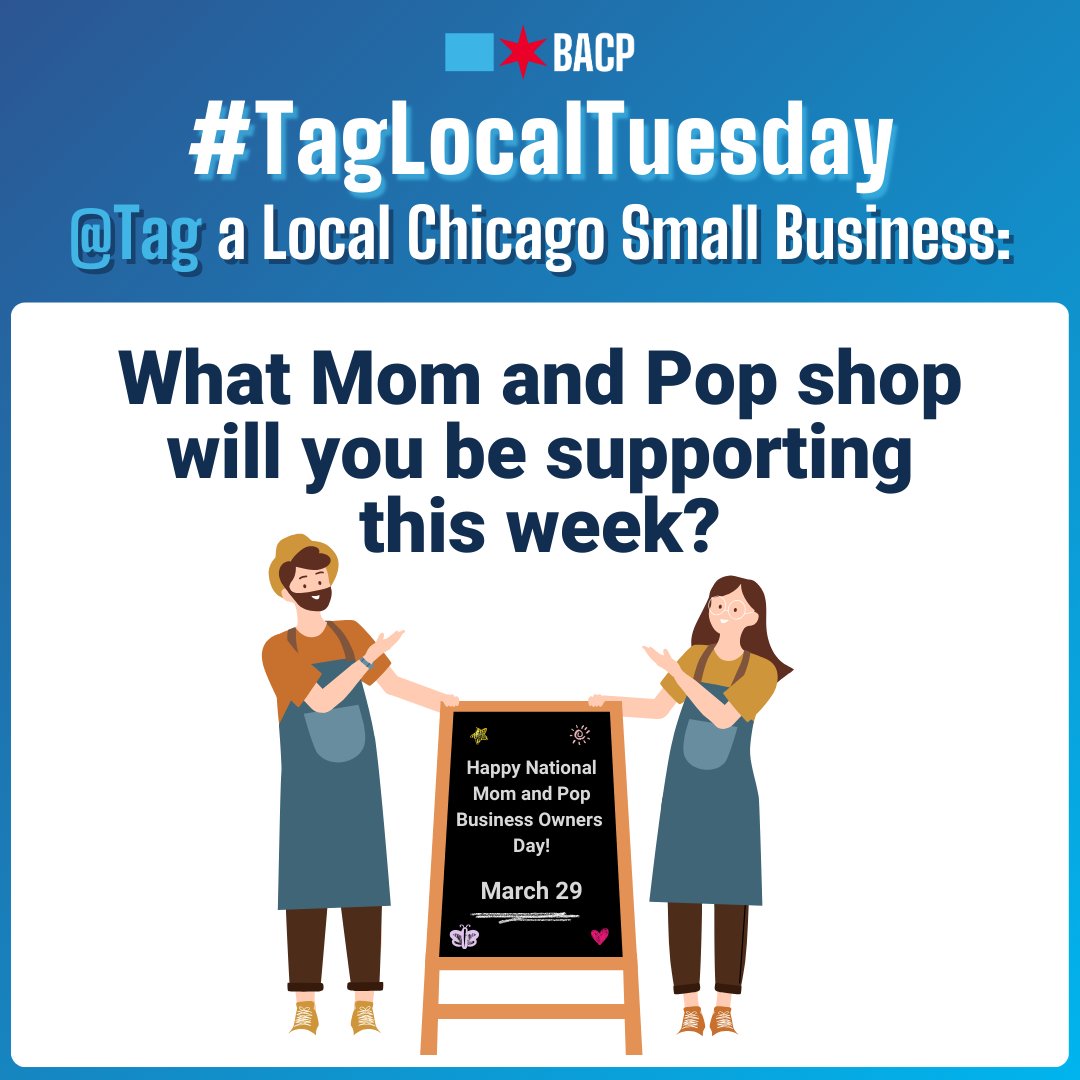 Our kind of holiday! This Friday, March 29, is National Mom and Pop Business Owners Day 😀 Take a minute to shout-out your favorite Chicago Mom and Pop businesses in the comment section! #TagLocalTuesday #ShopLocalChicago
