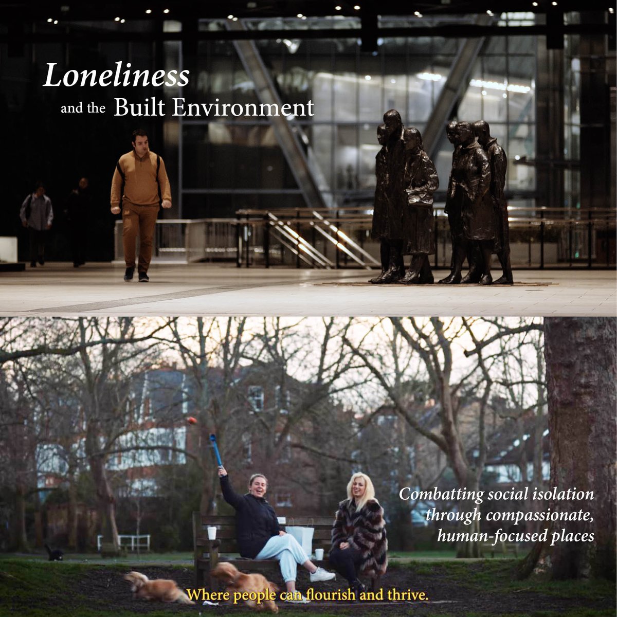 #Loneliness & the Built Environment is a new short film on the urgent need to shape places for individual and social wellbeing It calls for a shift to rethink cities to create more compassionate, connective, human-focused places 🎬 Watch it here: bit.ly/3VljKkU
