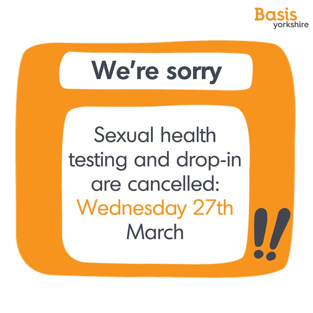 📢We're really sorry: sexual health testing and drop-in tomorrow (Wed 27th March) are cancelled. Our next sexual health dates are Wednesday 3rd and 10th of April. You can contact us on 07710 304306 or 0113 243 0036 to book you a sooner appointment with @LeedsSexHealth.