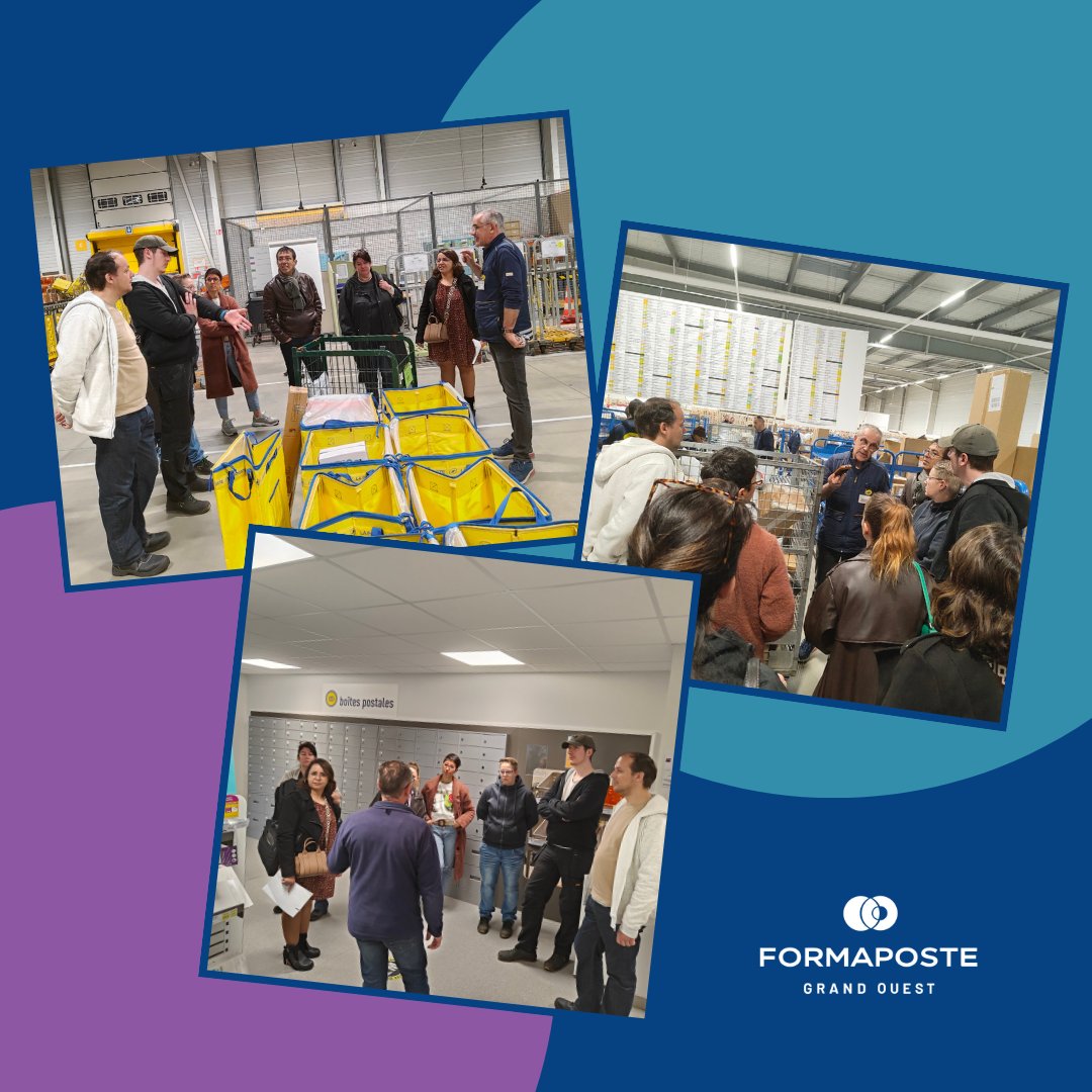 ✨📸 Retour sur la visite de la PFMF de Limoges par nos alternants Facteurs Services Expert. 
🚀ils ont pu rencontrer les collaborateurs présents et comprendre le fonctionnement global du système de la plateforme. 

#alternancelogistique #formation #apprentissage 
#facteurs