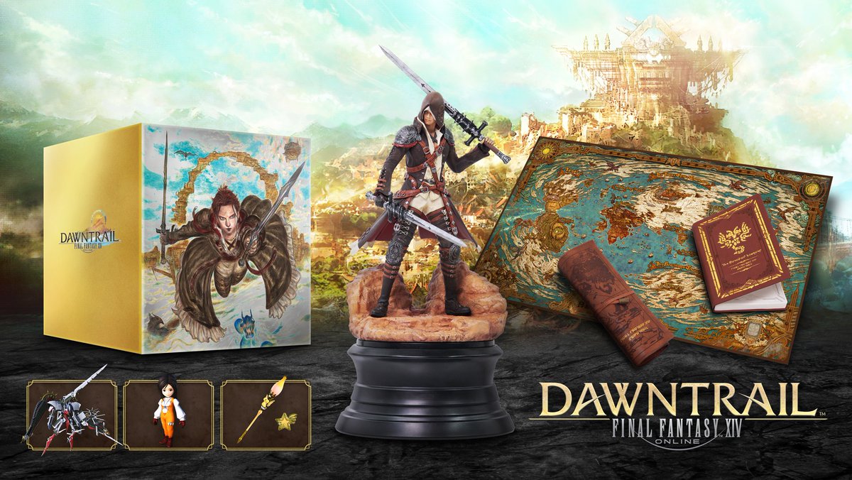 The Digital Collector's Edition includes in-game bonus items: 🤖 Ark 🎼 Wind-up Garnet 🖌 Chocobo Brush The physical CE (and Collector's Box) features an expertly crafted viper figure, adventurer's cloth map, the Unending Journey, adventurer’s pen case and special art box. ✨