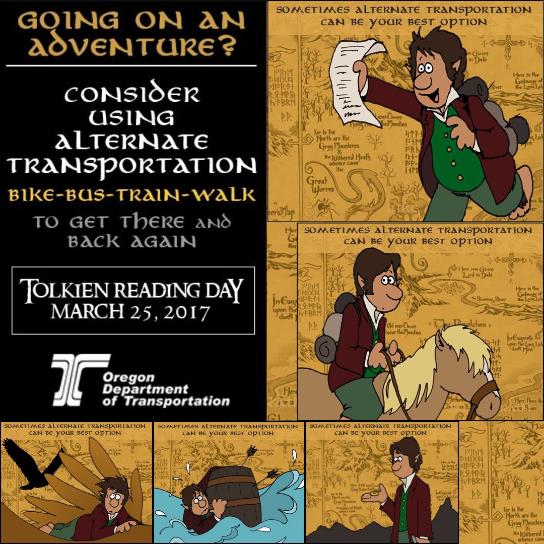 statelibraryor's tweet image. Yesterday was Tolkien Reading Day! We found a wonderful Tolkien tribute created by Oregon Department of Transportation 2017 in our digital collection.

digital.osl.state.or.us/islandora/obje…

#SLO #StateLibraryofOregon #TolkienReadingDay #OrDocs