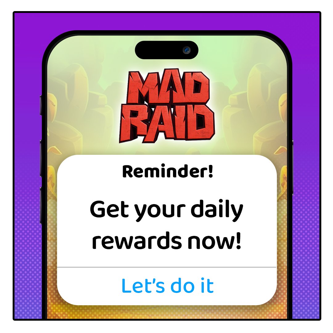 Don't forget to claim your daily reward! Make it a habit to collect and thrive. #Madraid #MadRaidGame