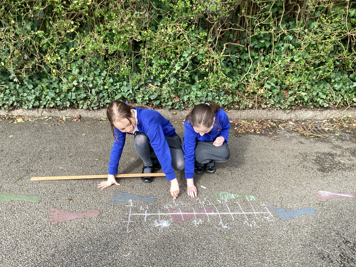 How can Year 4 combine learning about decimals and enjoying the bright, sunny weather? Here we are carefully ordering our decimal number lines #NRJMaths