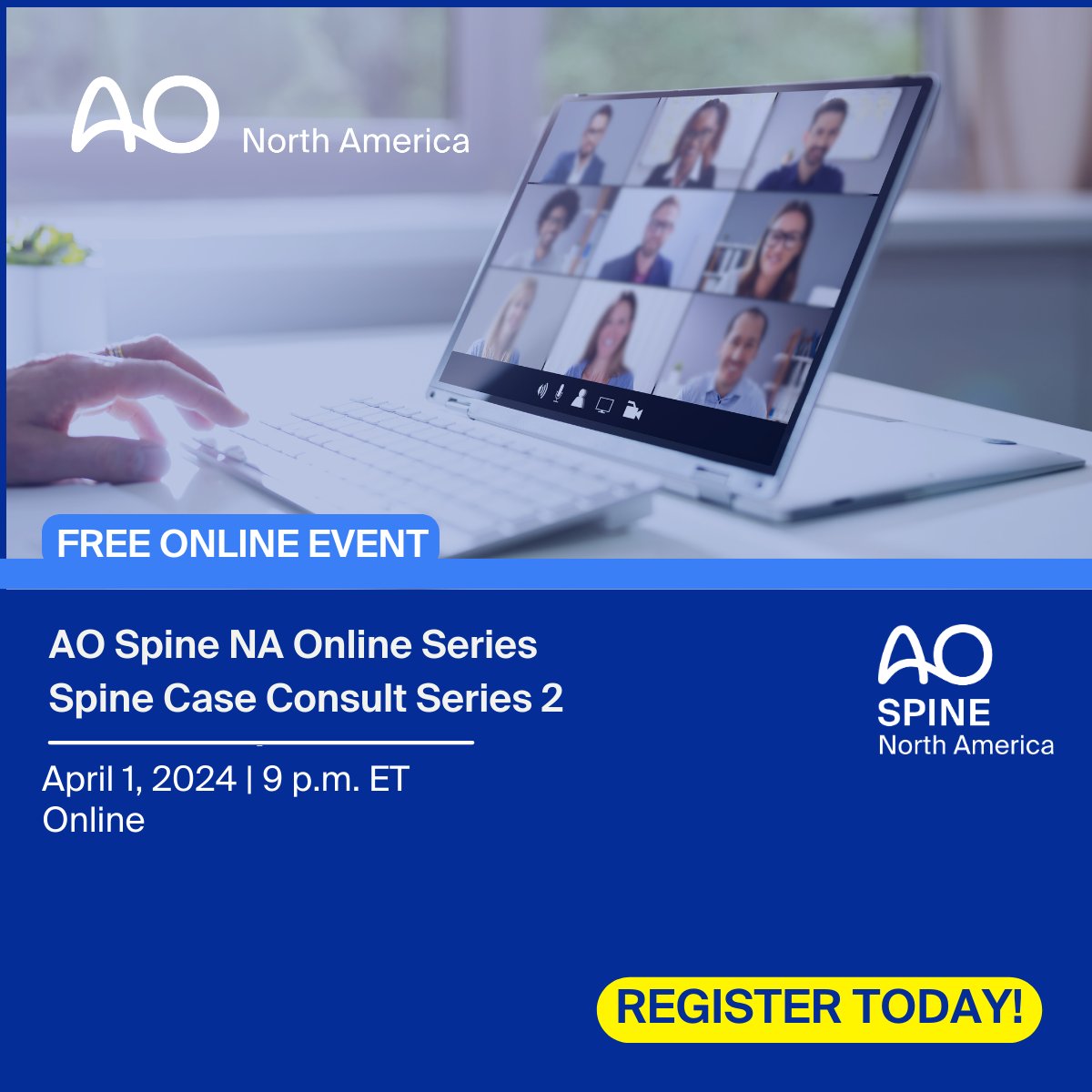 📅 AO Spine Case Consult session, on Monday, April 1 @ 9:00PM Eastern Time for session three of Spine Consult Series 2 with Dr. Greg Grabowski (Moderator), Dr. Scott Daffner & Dr. Uzundu Agochukwu. 🔗bit.ly/SpineConsultSe…