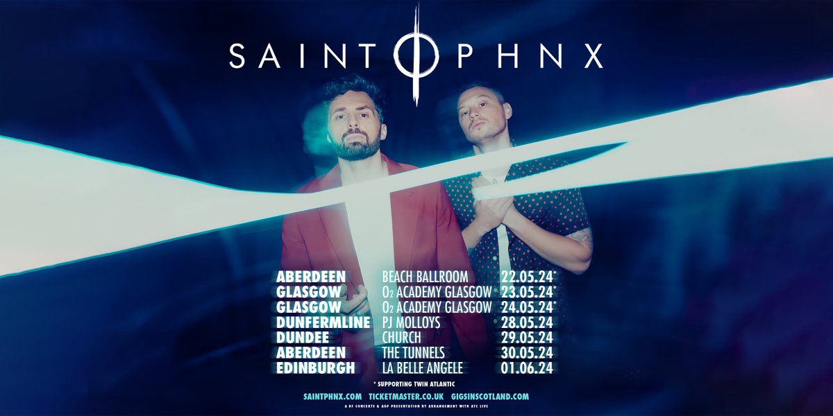 ON SALE NOW 🎟️» @saintphnx @PJMolloys | 28th May 2024 @church_dundee | 29th May 2024 @thetunnelsab | 30th May 2024 @welovelabelle | 1st June 2024 TICKETS ⇾ gigss.co/saint-phnx