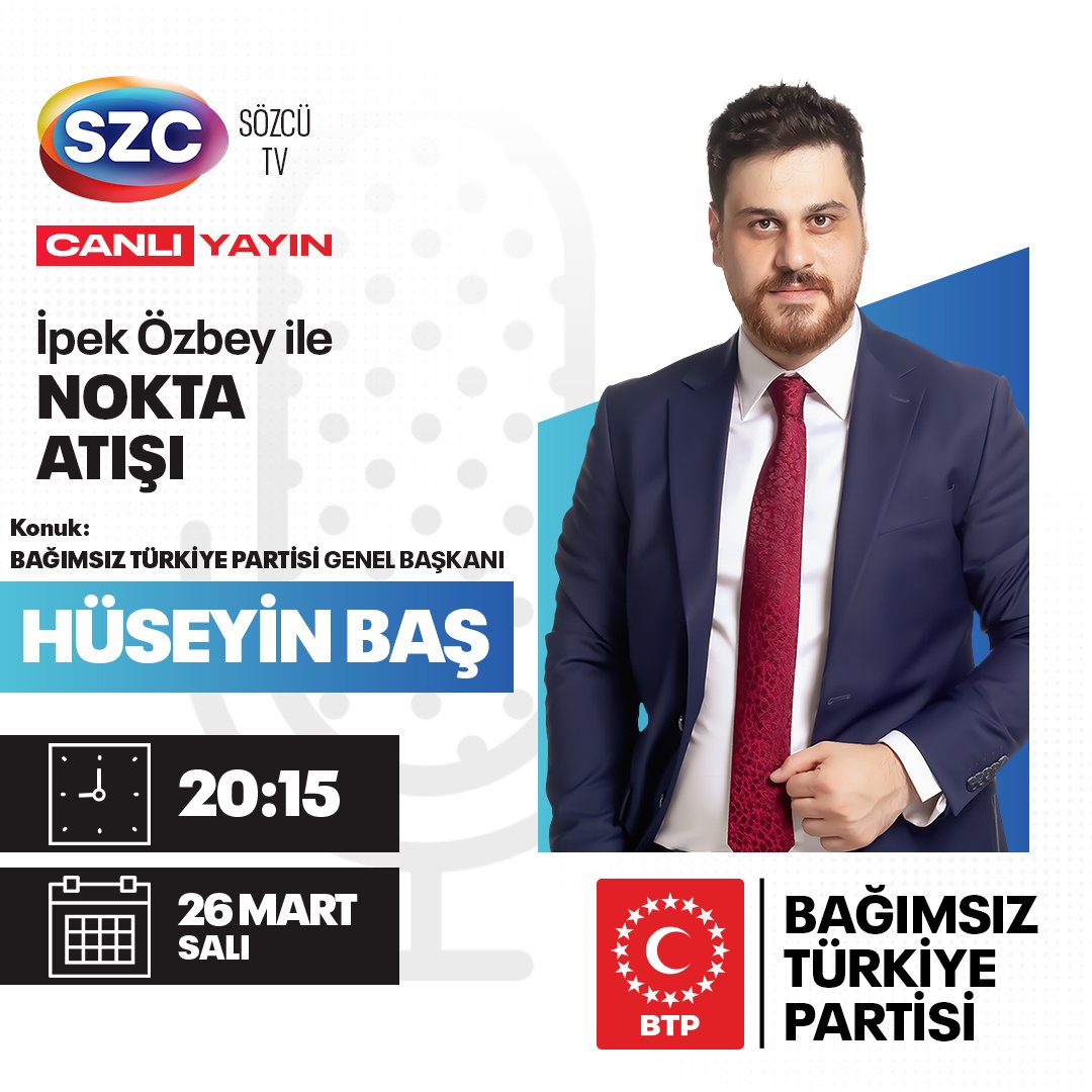 Birazdan..  #HüseyinBaş

#SözcüTV  #NoktaAtışı
#İpekÖzbey

#CanlıYayın