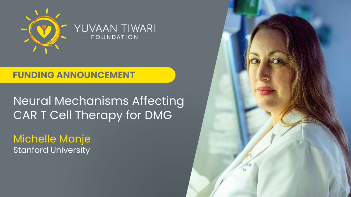 Yuvaan Tiwari Foundation (@yuvaantiwari) on Twitter photo We are honored to support <a href="/michelle_monje/">Michelle Monje🎗️ 🟦</a>'s groundbreaking research to understand #CancerNeuroScience mechanisms influencing #CARTcell cell therapy for #DMG #DIPG, providing a beacon of hope for families in the fight. Read more: tinyurl.com/y6756zw4 We are honored to support <a href="/michelle_monje/">Michelle Monje🎗️ 🟦</a>'s groundbreaking research to understand #CancerNeuroScience mechanisms influencing #CARTcell cell therapy for #DMG #DIPG, providing a beacon of hope for families in the fight. Read more: tinyurl.com/y6756zw4