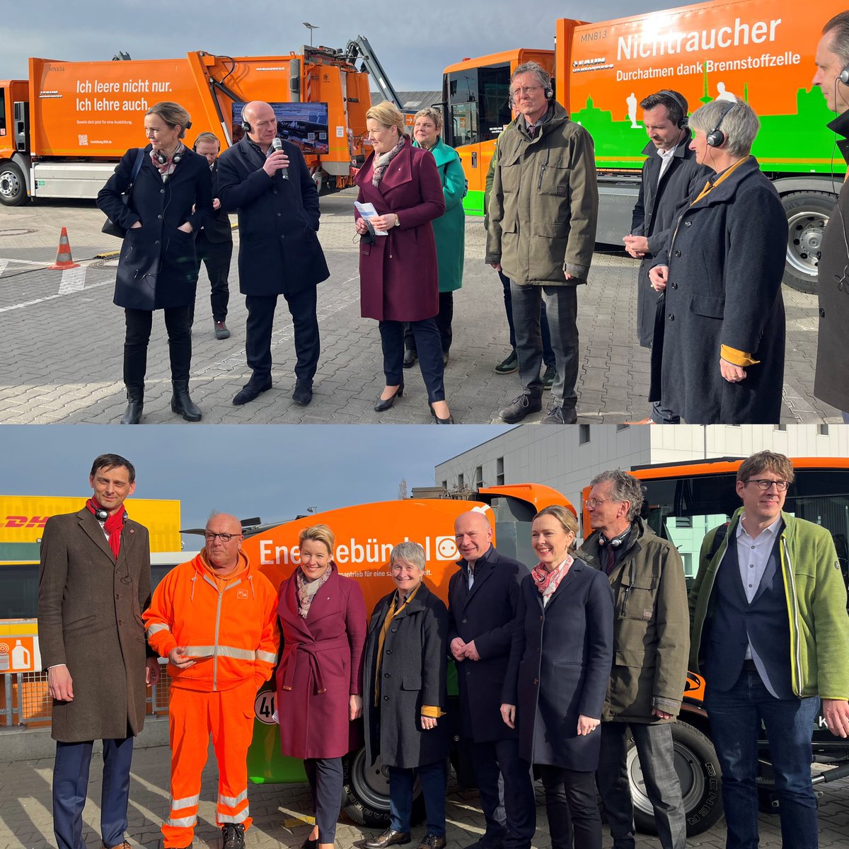 #Senat besucht #BSR: @kaiwegner & Senator:innen waren vor Ort beim #Kreislaufwirtschaft/sstandort Gradestraße – mit seinem preisgekrönten #Recyclinghof. Standort hat große Bedeutung für Berliner Kreislauf- & Entsorgungswirtschaft & bietet weiteres Entwicklungspotenzial. #Berlin