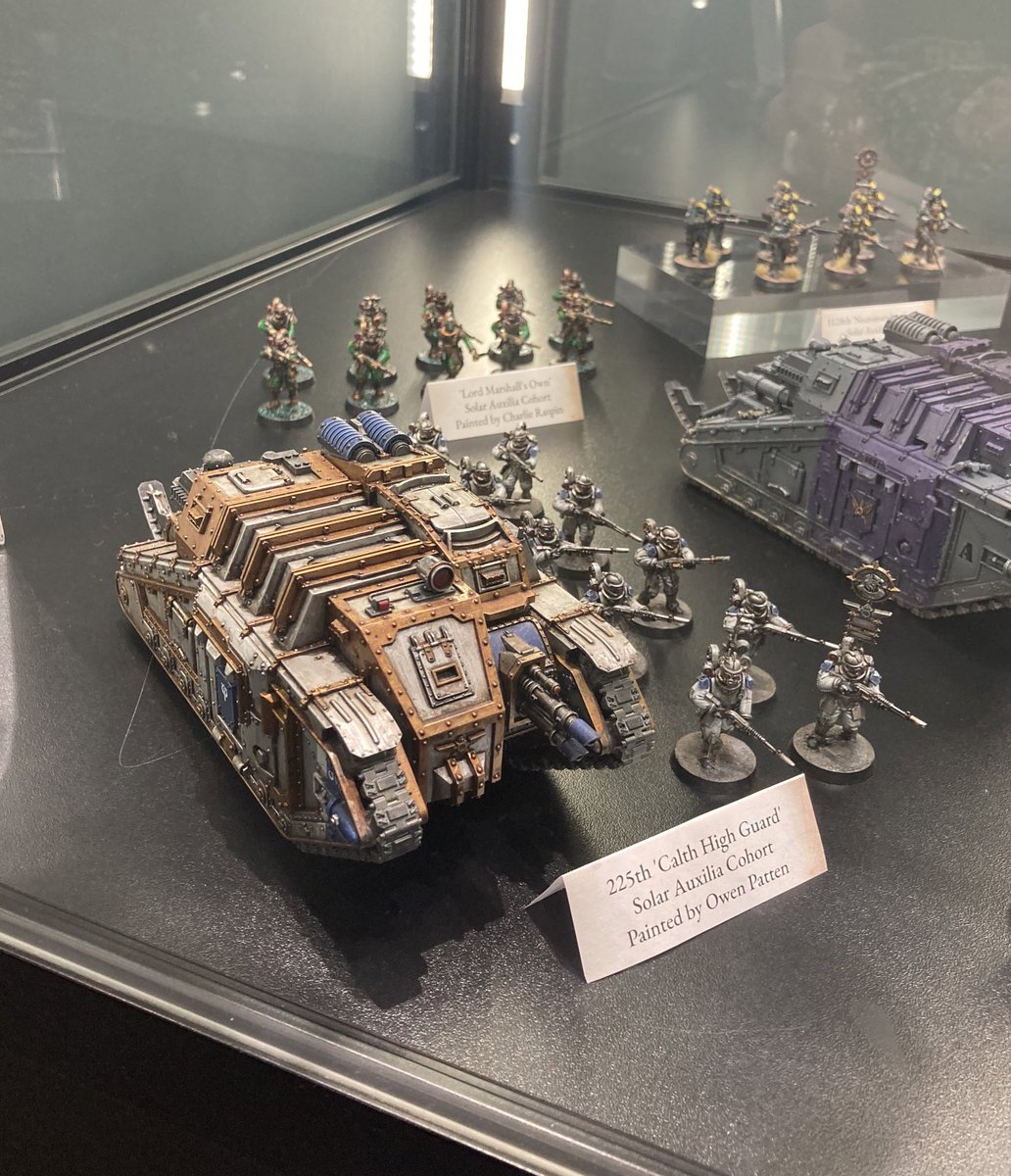 The new Solar Auxilia models I painted are now on display in the Warhammer World Exhibition.
 #WarhammerCommunity #HorusHeresy #SolarAuxilia #Warhammer30k #PaintingWarhammer