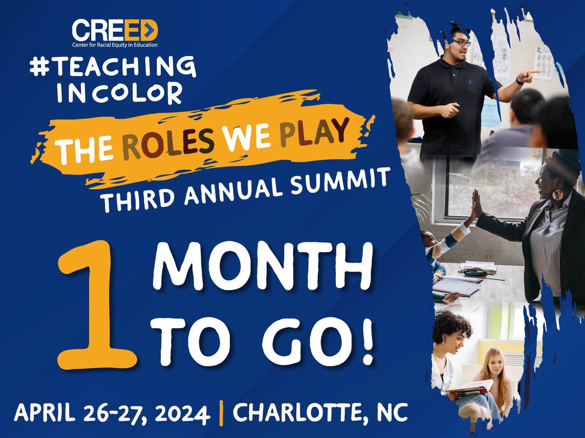 We're 1️⃣ month away from the #TeachinginColor Summit!! 
Have you registered yet? bit.ly/TiCSummit2024