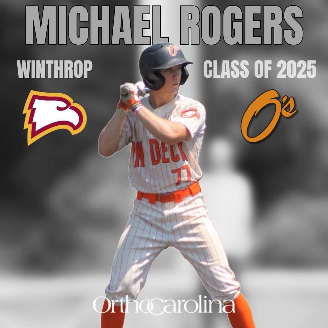 On Deck is FIRED UP to announce that @Michael77Rogers is COMMITTED! @WinthropBSB you’ve got yourself an incredibly talented, respectful, and dedicated young man who will undoubtedly help your program crush it! On Deck Academy and the On Deck O’s are powered by @OrthoCarolina