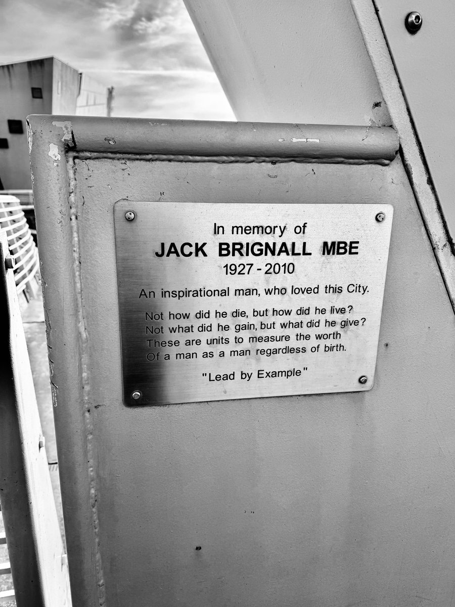 Powerful words and memories near The Deep in #Hull for Jack Brignall MBE @Wykeland Lessons for us all here 👇 Not how did he die, but how did he live? Not what did he gain, but what did he give? These are the units to measure your worth. “Lead by example”. #Leadership